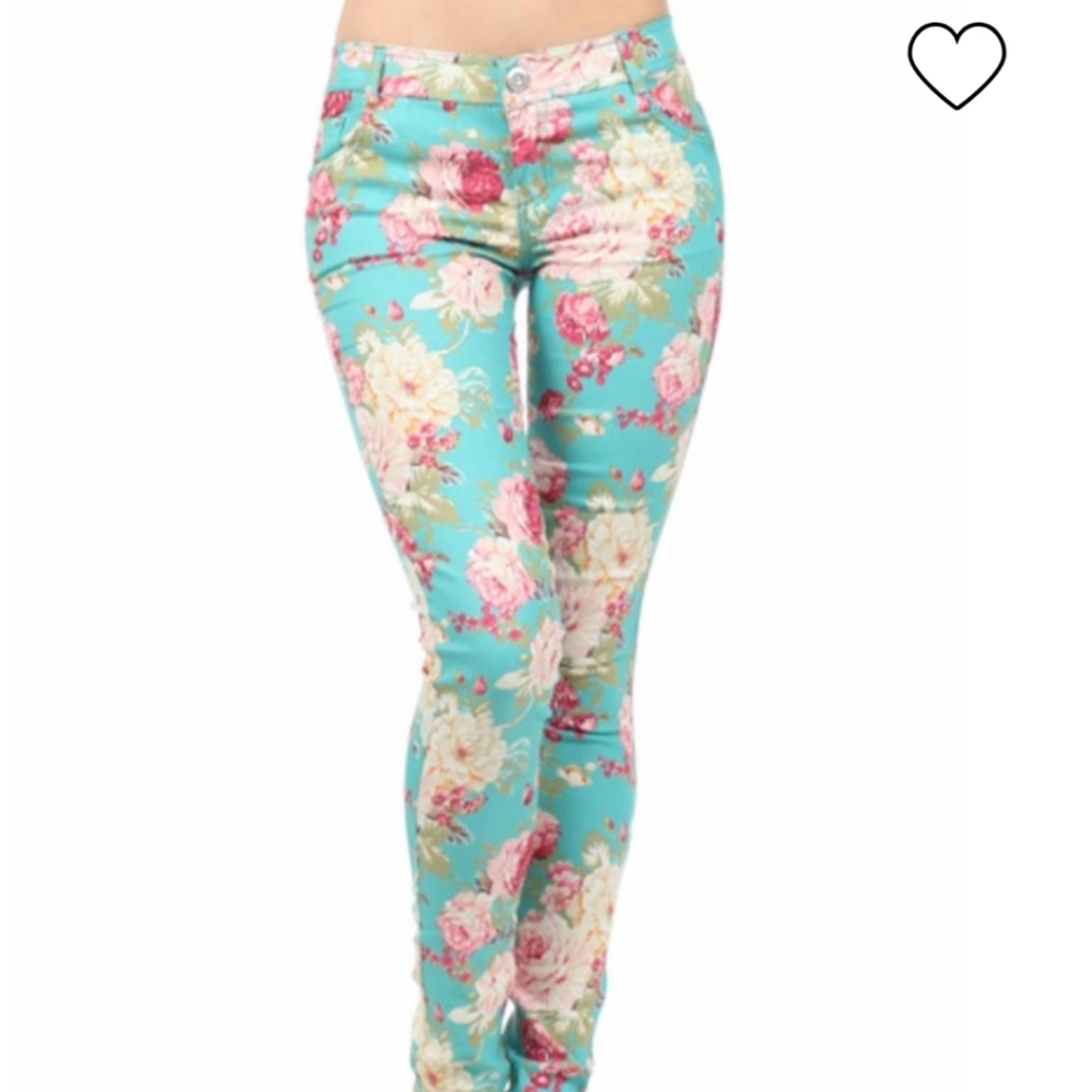 Floral Bohemian Skinny Floral Pants sz 3